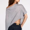 Poncho en jersey transparent Ghalia, gris