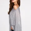 Poncho en jersey transparent Ghalia, gris