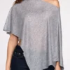 Poncho en jersey transparent Ghalia, gris
