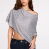 Poncho en jersey transparent Ghalia, gris