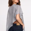 Poncho en jersey transparent Ghalia, gris