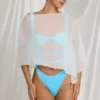 Poncho transparent Zarayah en blanc Poncho transparent Zarayah en blanc