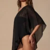 Poncho transparent Zarayah en noir