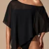 Poncho transparent Zarayah en noir