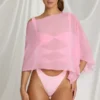 Poncho transparent Zarayah en rose bonbon Poncho transparent Zarayah en rose bonbon