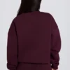 Pull à col rond oversize en bordeaux Pull à col rond oversize en bordeaux