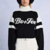 Pull court en maille avec logo, noir Pull court en maille avec logo, noir