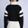 Pull court en maille avec logo, noir Pull court en maille avec logo, noir