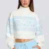 Pull court en maille jacquard ivoire Pull court en maille jacquard ivoire