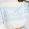 Pull court en maille jacquard ivoire Pull court en maille jacquard ivoire