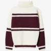 Pull oversize à col roulé en tricot bordeaux Pull oversize à col roulé en tricot bordeaux
