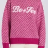 Pull oversize en maille avec logo, rose magenta Pull oversize en maille avec logo, rose magenta