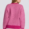 Pull oversize en maille avec logo, rose magenta Pull oversize en maille avec logo, rose magenta