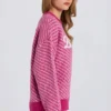Pull oversize en maille avec logo, rose magenta Pull oversize en maille avec logo, rose magenta