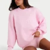 Pull oversize en maille côtelée rose pâle Pull oversize en maille côtelée rose pâle