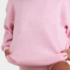 Pull oversize en maille côtelée rose pâle Pull oversize en maille côtelée rose pâle