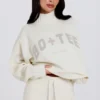 Pull oversize en maille douce, couleur ivoire