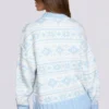 Pull oversize en maille jacquard bleu poudre Pull oversize en maille jacquard bleu poudre