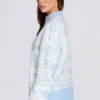 Pull oversize en maille jacquard bleu poudre Pull oversize en maille jacquard bleu poudre