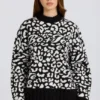 Pull oversize en maille jacquard noir Pull oversize en maille jacquard noir