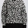 Pull oversize en maille jacquard noir Pull oversize en maille jacquard noir