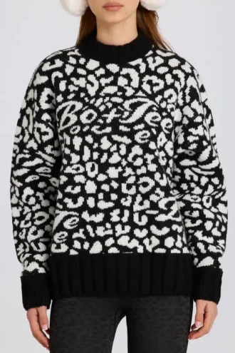 Pull oversize en maille jacquard noir