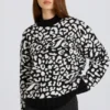 Pull oversize en maille jacquard noir Pull oversize en maille jacquard noir