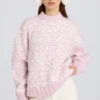 Pull oversize en maille jacquard rose Pull oversize en maille jacquard rose