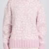 Pull oversize en maille jacquard rose Pull oversize en maille jacquard rose