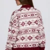 Pull oversize en maille jacquard rouge cramoisi Pull oversize en maille jacquard rouge cramoisi