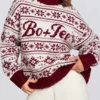 Pull oversize en maille jacquard rouge cramoisi Pull oversize en maille jacquard rouge cramoisi