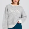 Pull oversize à logo en maille, couleur Ice Pull oversize à logo en maille, couleur Ice