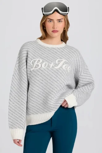 Pull oversize à logo en maille, couleur Ice