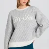Pull oversize à logo en maille, couleur Ice Pull oversize à logo en maille, couleur Ice