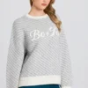 Pull oversize à logo en maille, couleur Ice Pull oversize à logo en maille, couleur Ice