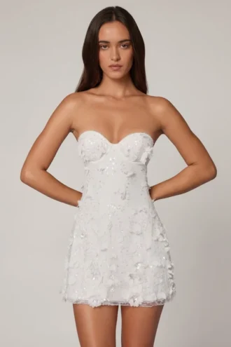Robe A-line à bandeau ornée Edita en blanc