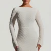 Robe A-line à dos nu et ornée Grazina en blanc Robe A-line à dos nu et ornée Grazina en blanc
