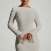 Robe A-line à dos nu et ornée Grazina en blanc Robe A-line à dos nu et ornée Grazina en blanc
