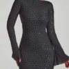 Robe A-line à dos nu et ornée Grazina, en noir Robe A-line à dos nu et ornée Grazina, en noir