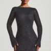 Robe A-line à dos nu et ornée Grazina, en noir Robe A-line à dos nu et ornée Grazina, en noir