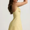 Robe A-line à dos nu Nerine à imprimé floral jaune