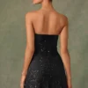 Robe A-line à encolure en cœur et ornements Viela en noir Robe A-line à encolure en cœur et ornements Viela en noir
