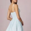 Robe A-line Marissa à nœud, rayures bleu poudre Robe A-line Marissa à nœud, rayures bleu poudre