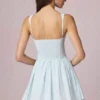 Robe A-line Marissa à nœud, rayures bleu poudre Robe A-line Marissa à nœud, rayures bleu poudre