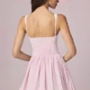 Robe A-line Marissa à nœud, rayures mauve pâle Robe A-line Marissa à nœud, rayures mauve pâle