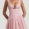 Robe A-line Sabina à nœud, à pois roses Robe A-line Sabina à nœud, à pois roses