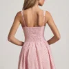 Robe A-line Sabina à nœud, à pois roses Robe A-line Sabina à nœud, à pois roses