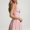 Robe A-line Sabina à nœud, à pois roses Robe A-line Sabina à nœud, à pois roses