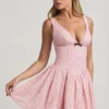 Robe A-line Sabina à nœud, à pois roses Robe A-line Sabina à nœud, à pois roses