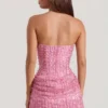 Robe A-line sans bretelles drapée et ornée Ziya, rose Robe A-line sans bretelles drapée et ornée Ziya, rose